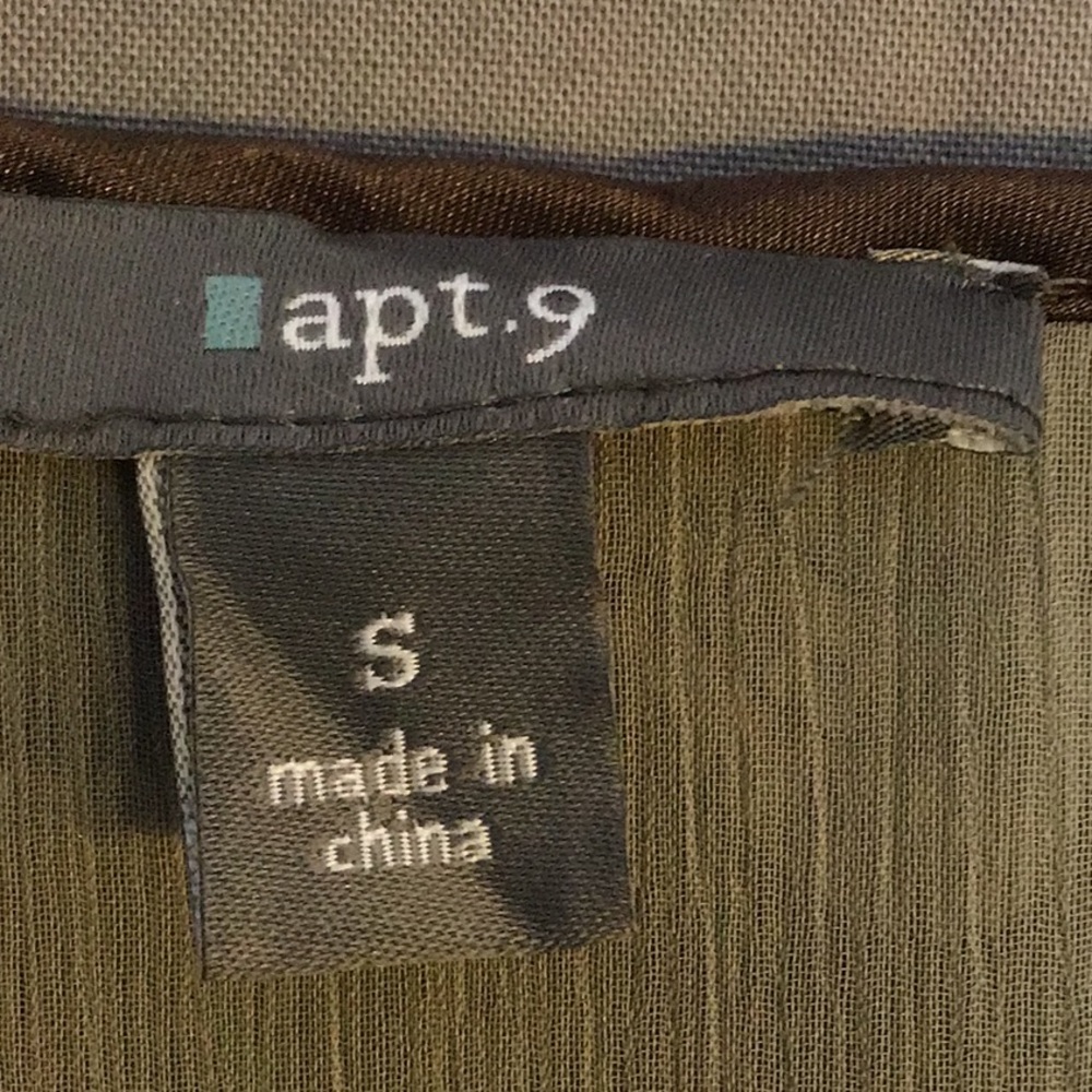 APT 9 - women’s blouse sz S green and brown euc - Picture 6 of 8